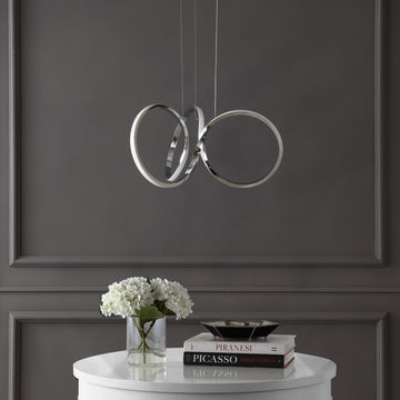 Helix 24" 1-Light Contemporary Minimalist Aluminum Ribbon Integrated LED Pendant - JONATHAN Y